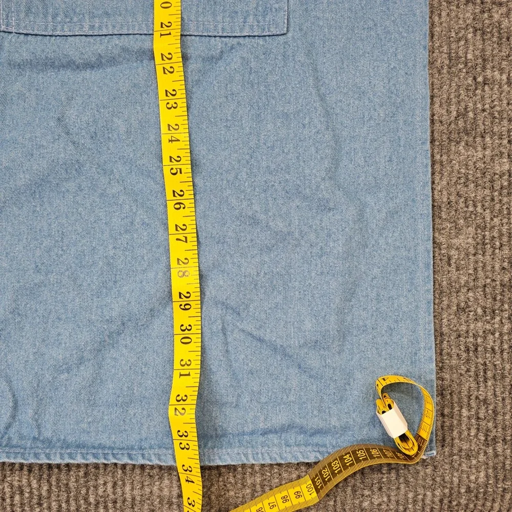 Denim Apron Blue Bib Style Utility Two Front Pockets